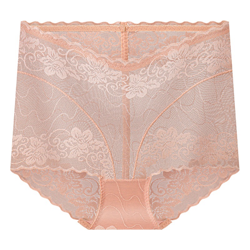 Lace Panties for Women, Seamless, Plus-Size, High-Waisted, Cotton Crotch, Summer Briefs, Non-Pinching, Pure Cotton Crotch
