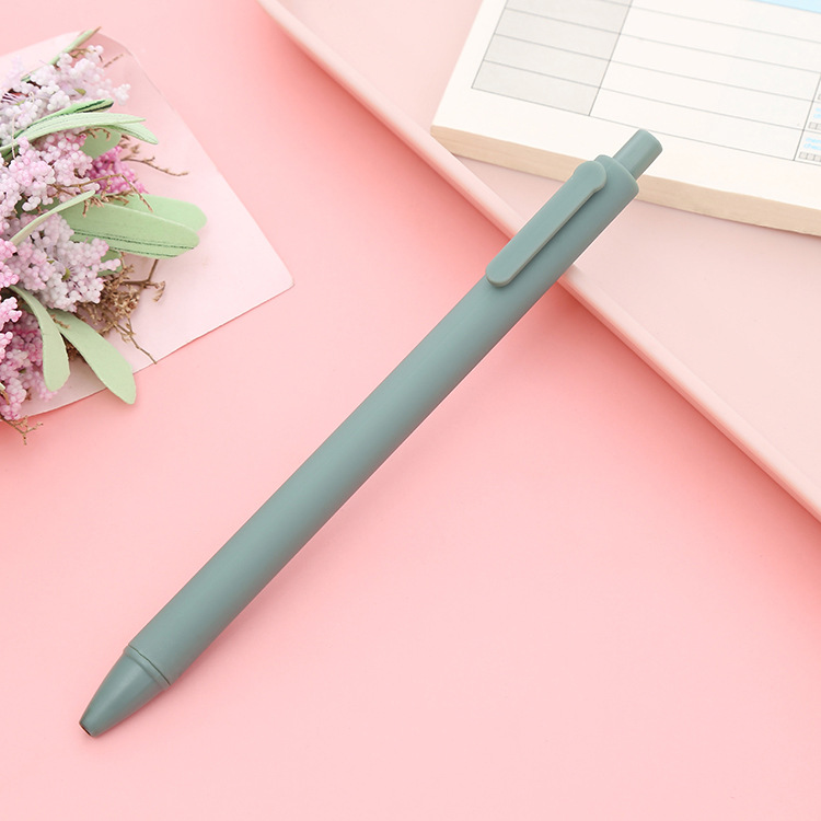 Picture of Morandi push gel pen 0.5mm bullet macaron press pen vintage office stationery signature pen