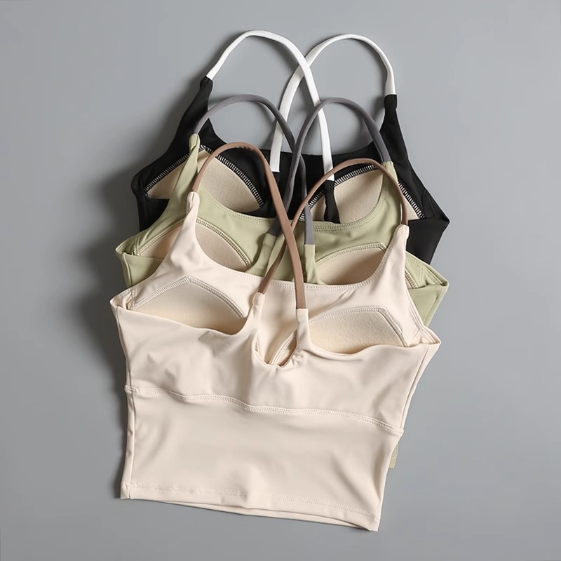 Sports Underwear Women's High-intensity Fitness Running Shockproof Yoga Clothing Color-matching Beauty Vest-style Push-up Bra
