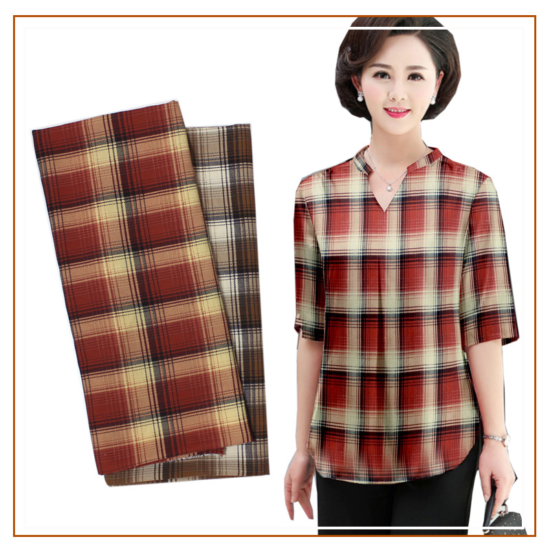 Plain Satin Plaid Fabric dress Slip Skirt Women's Shirt Sun Protection Clothing Children's Clothing Women's Plaid Printed Fabric