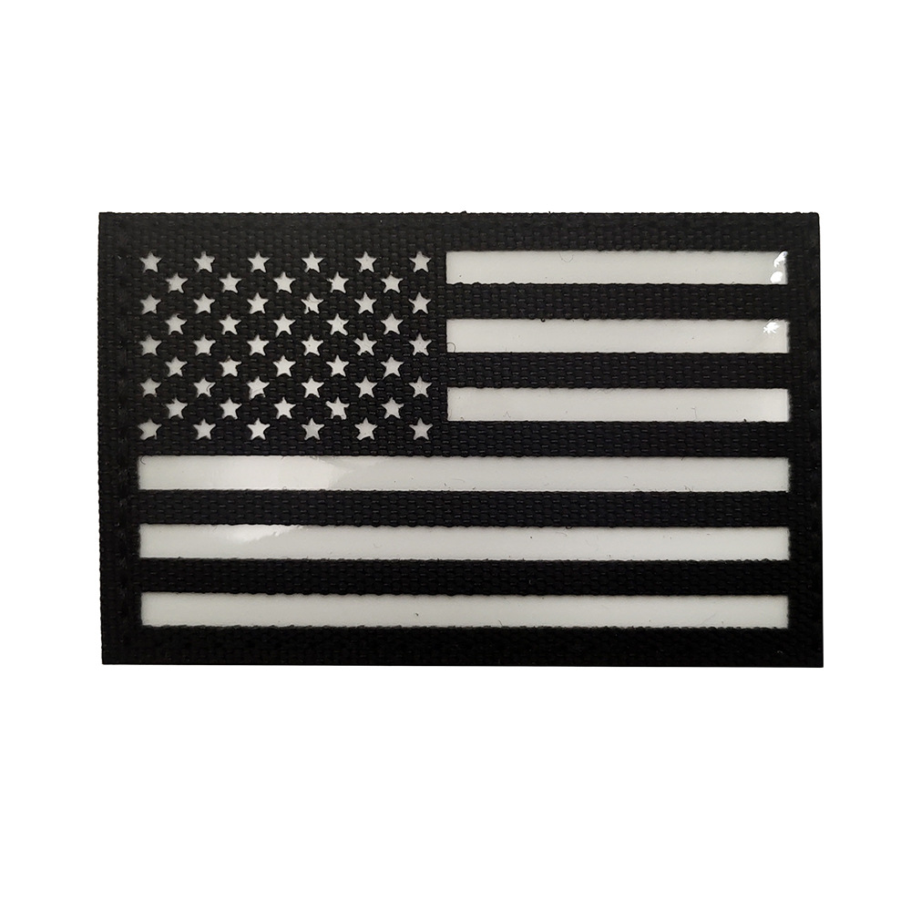 Picture of Haike Outdoor Spot Laser Cut American Ir Reflective Tactical Morale Badge Reflective Velcro Strip Flag