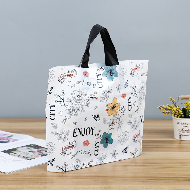 Printed logo printing creative plastic tote bag spot jewelry store bag gift packaging shopping bag wholesale