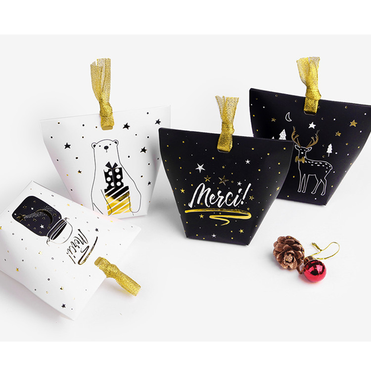 Korean-style creative candy box Christmas gilding small gift packaging carton in stock folding paper box wholesale S669