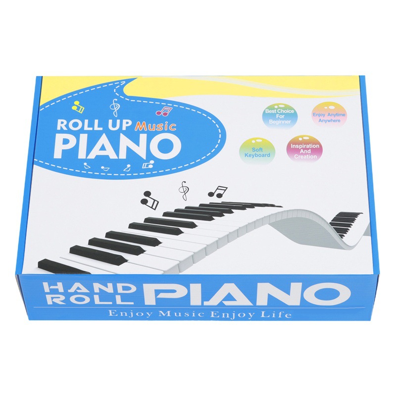 61 key hand roll electronic organ portable folding silicone hand roll piano beginner practice accordion soft piano