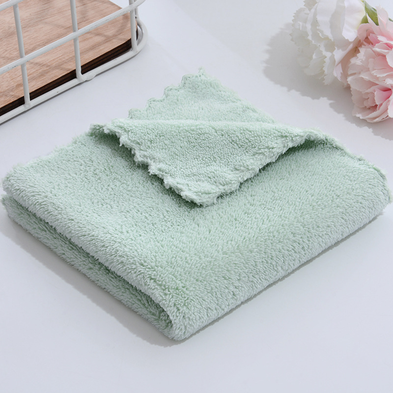 Picture of Square Towel 30*30 High-Density Coral Velvet Kidsren's Face Wash Towel Absorbent Logo Gift Welfare Kindergarten Rag