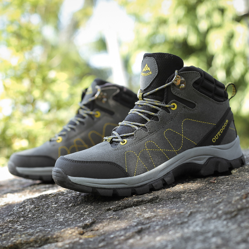 2024 cross-border wholesale generation autumn and winter hiking shoes men's high-top outdoor sneaker casual shoes plus size lovers shoes
