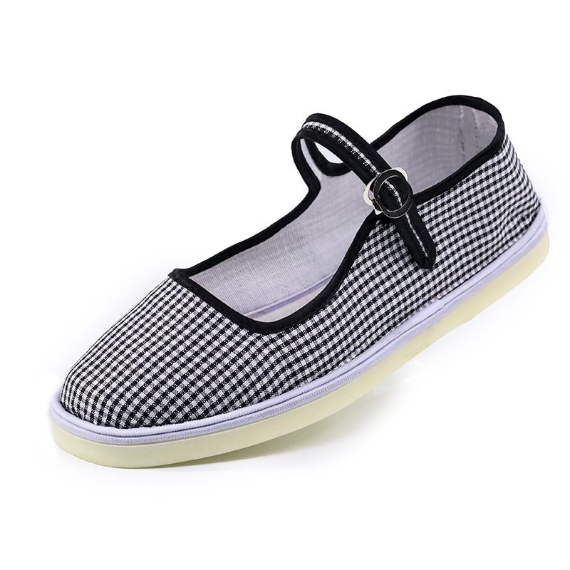 Picture of Beef Sole Old Beijing Cloth Shoes Plaid Cloth Shoes Embroidered Shoes Ethnic Style Melaleuca Sole Cloth Shoes Women's Milk Shoes Mother Shoes