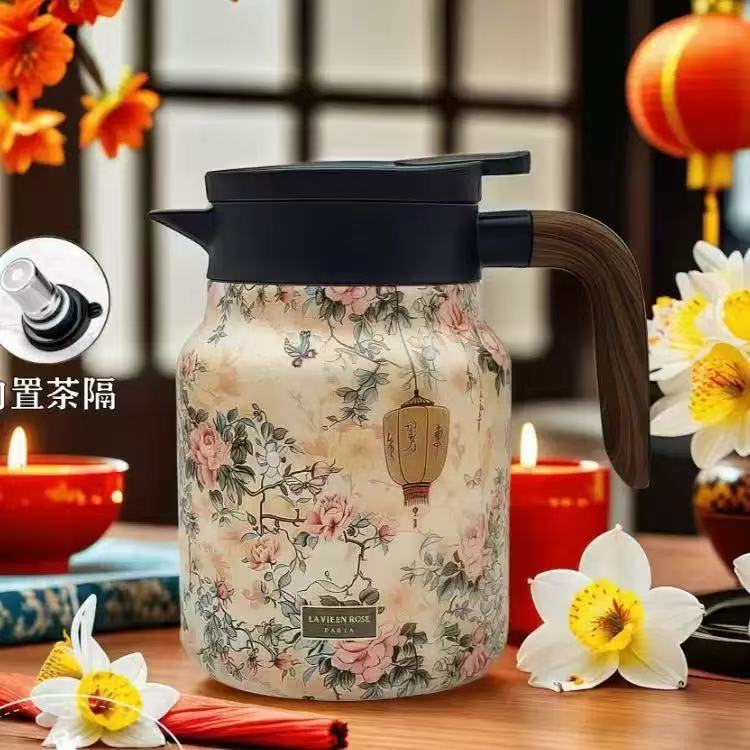 Picture of New super large capacity 316 stainless steel stewed teapot smart household pot handle insulation pot gift pot
