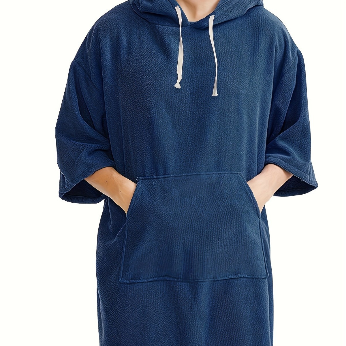 Picture of Thickened Microfiber Hooded Cape Bath Towel Quick-Drying Cape Swimming Beach Surfing Couple Changing Bathrobe