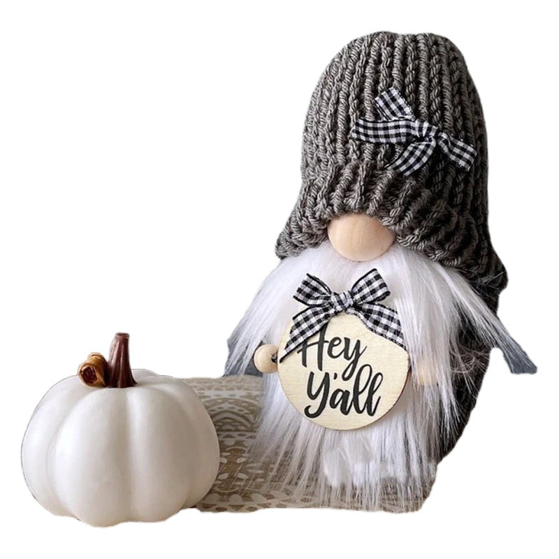 Cross-border Faceless Doll Knitted Plush Red Gnome Doll Decorations Four Seasons Christmas Doll Doll Ornaments