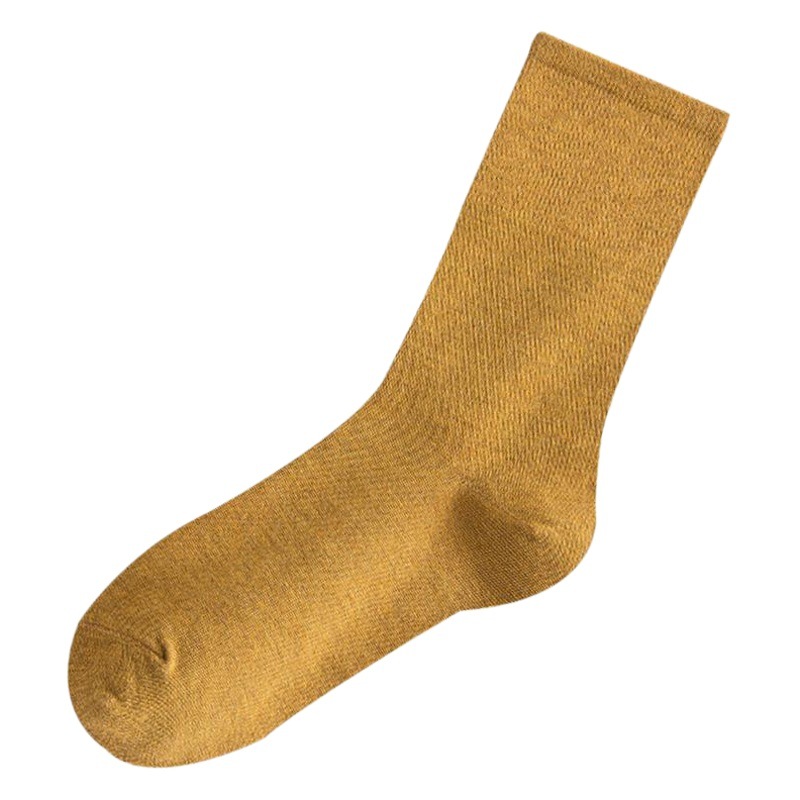 Socks Women's Mid-Calf Korean Style Autumn and Winter Pile Socks Pure Color Japanese Style Retro Ins Style Girls Black Stockings Wholesale