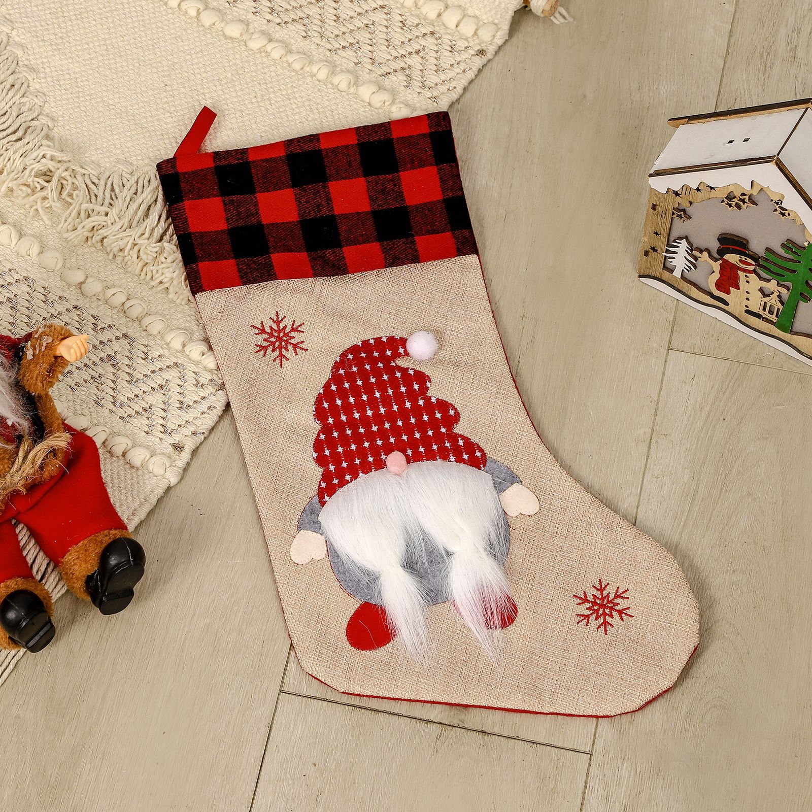 Picture of Christmas cross-border new Nordic style gnome Faceless Old man Christmas stocking gift bag Christmas decorations