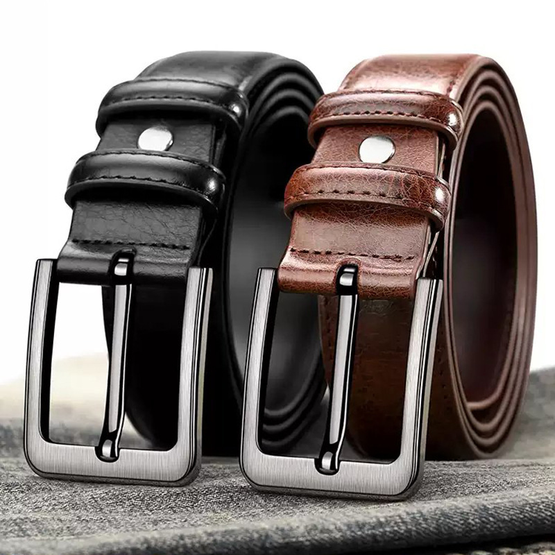 Paul genuine goods Vintage Cowhide Leather Belt Men's Trouser Belt Genuine Leather Vintage Business Casual Aged Jeans Belt