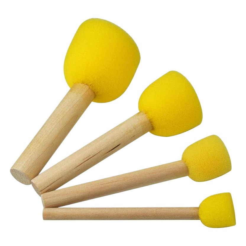 Cross-Border Sponge Mushroom Head No. 1-5 DIY Painting Seal Log Handle Kidsren's Early Education Supplies Manufacturer Supply