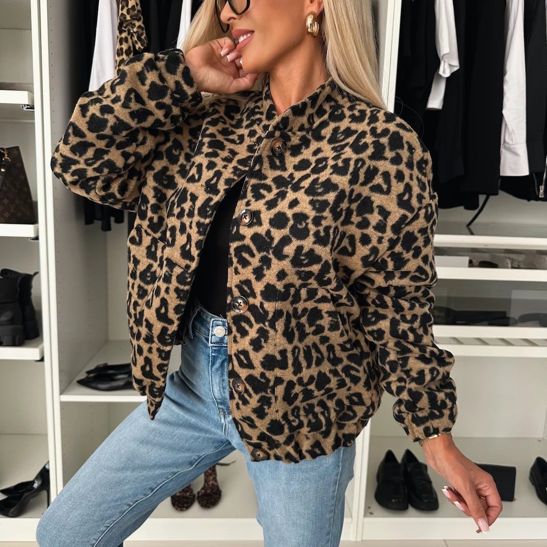 Design Sense Niche Leopard Print Top American Sexy Leopard Print Design Niche Top