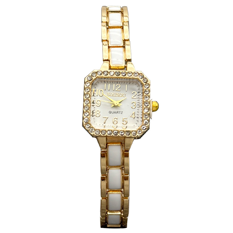 Picture of Cross-border New Fashion Elegant Women's Watch Square Small Light Luxury Ceramic Bracelet Diamond-encrusted Fashion Quartz Watch Women