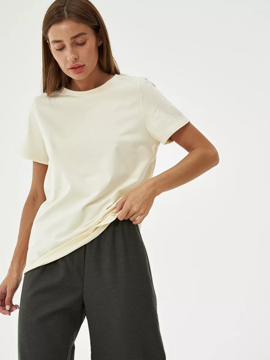 Picture of Cross-Border Short-Sleeved T-Shirt European and American 2025 Summer New Women's Fashion Casual Home Work Clothing Versatile Round Neck Short-Sleeved T-Shirt
