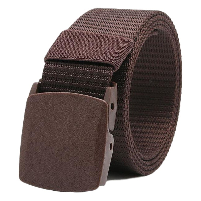 Canvas Belt Men's and Women's Belt Youth Metal-Free Automatic Buckle Casual Outdoor Student Military Training Belt