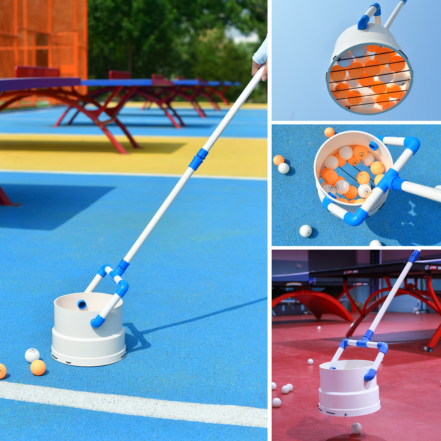 Picture of Non-deforming table tennis ball picker, portable multi-angle table tennis ball picker, durable high-capacity table tennis frame