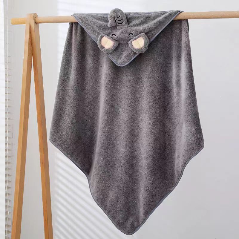 Picture of Baby Blanket Coral Fleece Embroidered Cartoon Hooded Bath Towel Kick-proof Cloak Newborn Baby's Cloak Travel Cloak