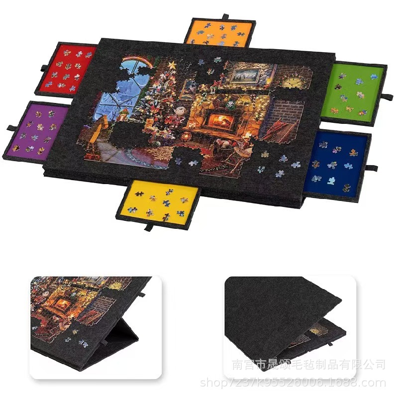 Cross-Border Felt Puzzle Classification Board Manufacturer Wholesale Foldable Tiltable Puzzle Felt Educational Toy Felt Pad