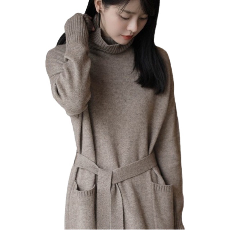 Turtleneck Knitted Dress for Women 2024 Autumn Turtleneck Knitted Dress for Women 2023 Autumn and Winter New Style with Coat