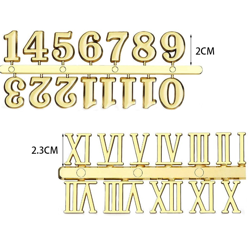 Picture of in stock Direct Supply 3CM Clock Digital Arabic Gold Silver Black Three Color Electroplated Clock Accessories Letter Number