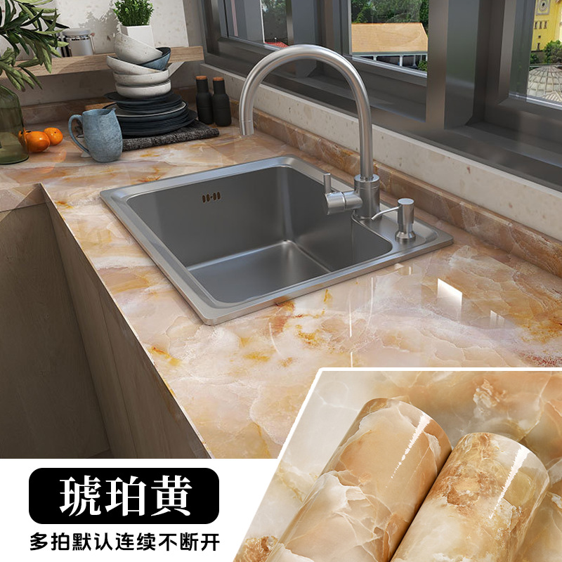 Picture of Wholesale Self-adhesive Wall Stickers Household Waterproof and Oil-proof Kitchen Stickers Stove Marble Countertop High Temperature Resistant Wallpaper Self-adhesive