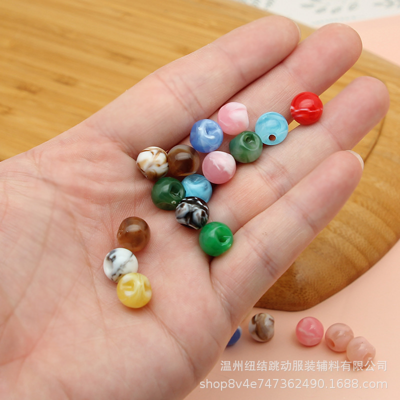 Button Cheongsam Button Imitation Jade Hanfu Button Real Color Side Hole Bead Chinese Vintage Tang Suit Accessories