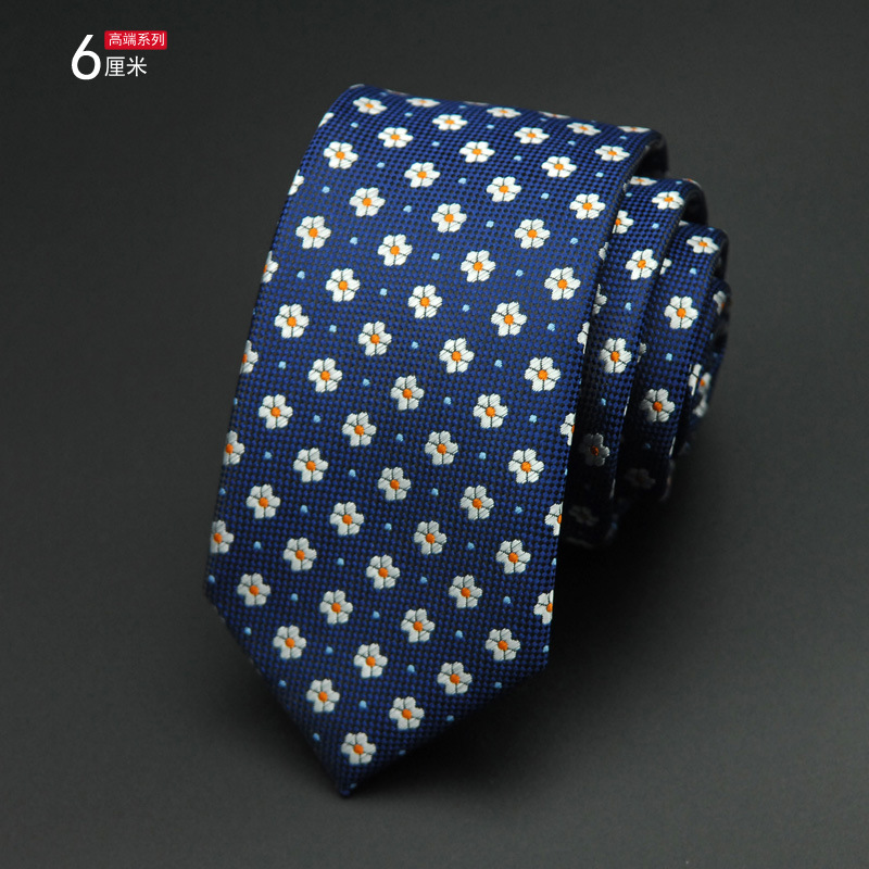 Picture of Men's Tie Korean Style Casual Polyester Silk Narrow Business Fashion Groom Wedding 6cm Small Tie
