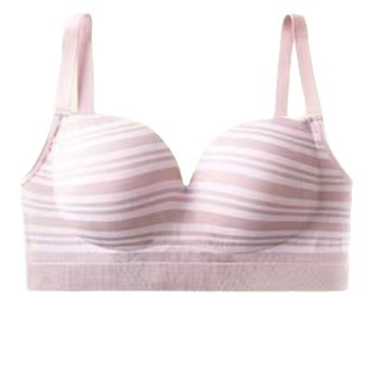 Picture of New French striped sexy back suit bra briefs comfortable wireless back breasted chest wrap for women