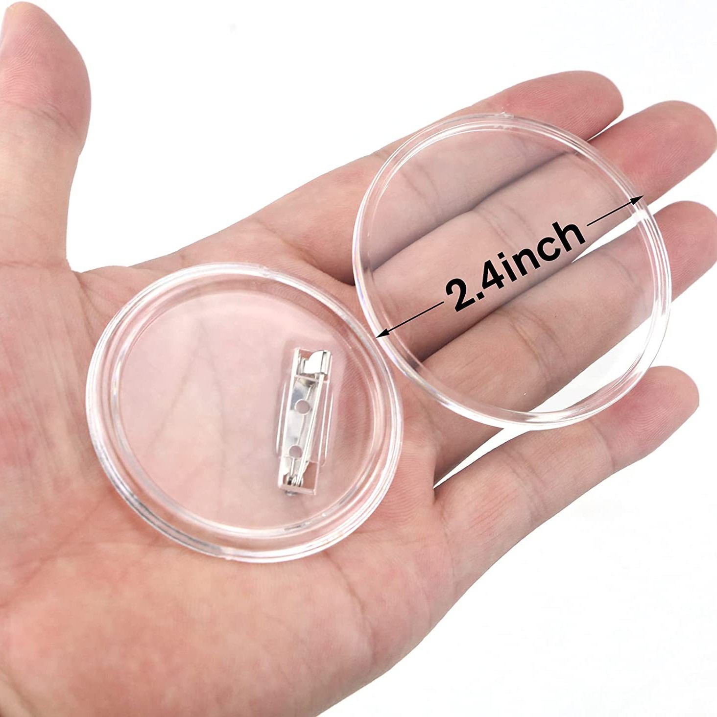 Picture of Cross-Border Carefully Selected Transparent Picture Badge Round Acrylic Material Bar Supplies Can Be Replaced DIY Creative Set Wholesale