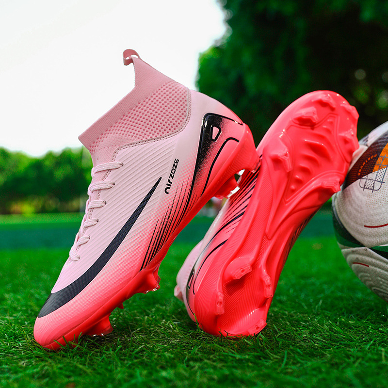 Cross-border New High-top Football Shoes for Men and Women Students Broken Nails TF Adult Ag Spike Competition Artificial Lawn Training Shoes