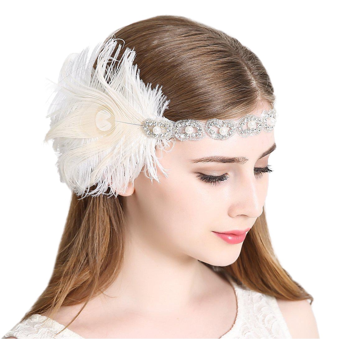 1920 s feather headdress roar 1920 s women's accessories wear Gatsby headband factory outlet