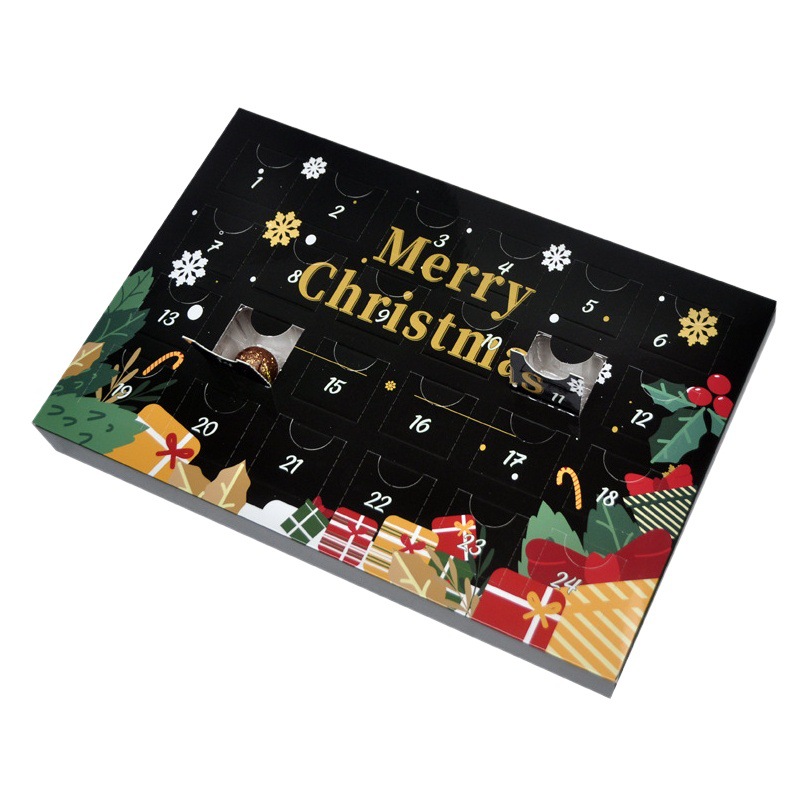 Factory cross-border custom hole music blind box white card rub hand tear carton surprise gift Christmas gift box packaging box