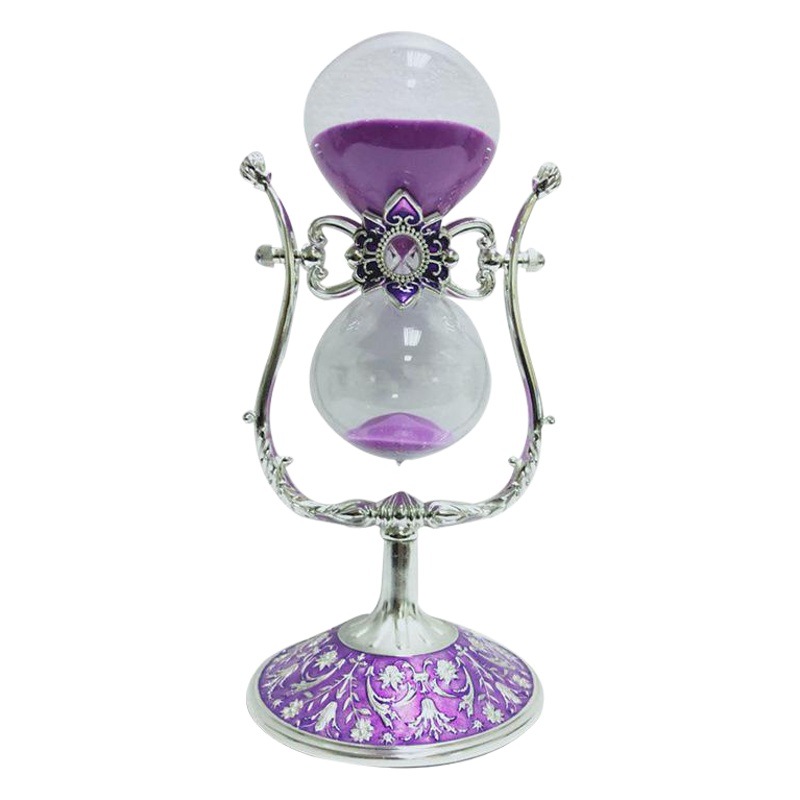 Creative European U-Shaped Hourglass Timer Ornaments High-End Quicksand Glass Time Metal Hourglass Small Gifts