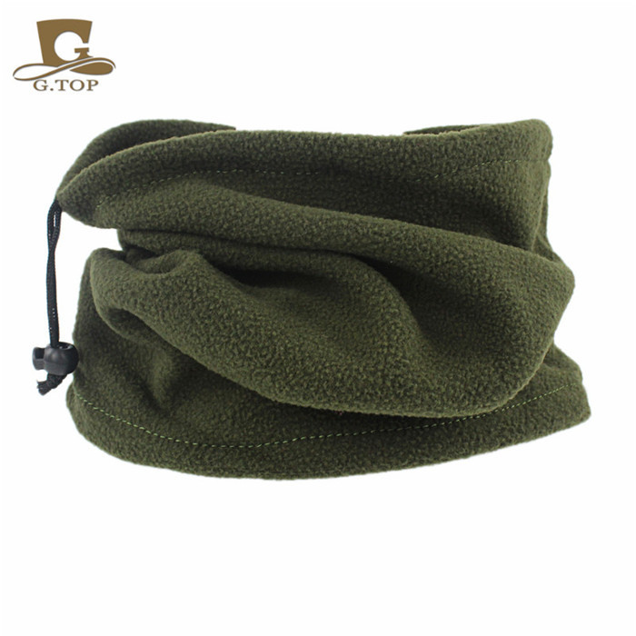 Picture of Winter men's and women's outdoor sports fleece scarf riding mask multi-functional drawstring polar fleece collar pullover cap