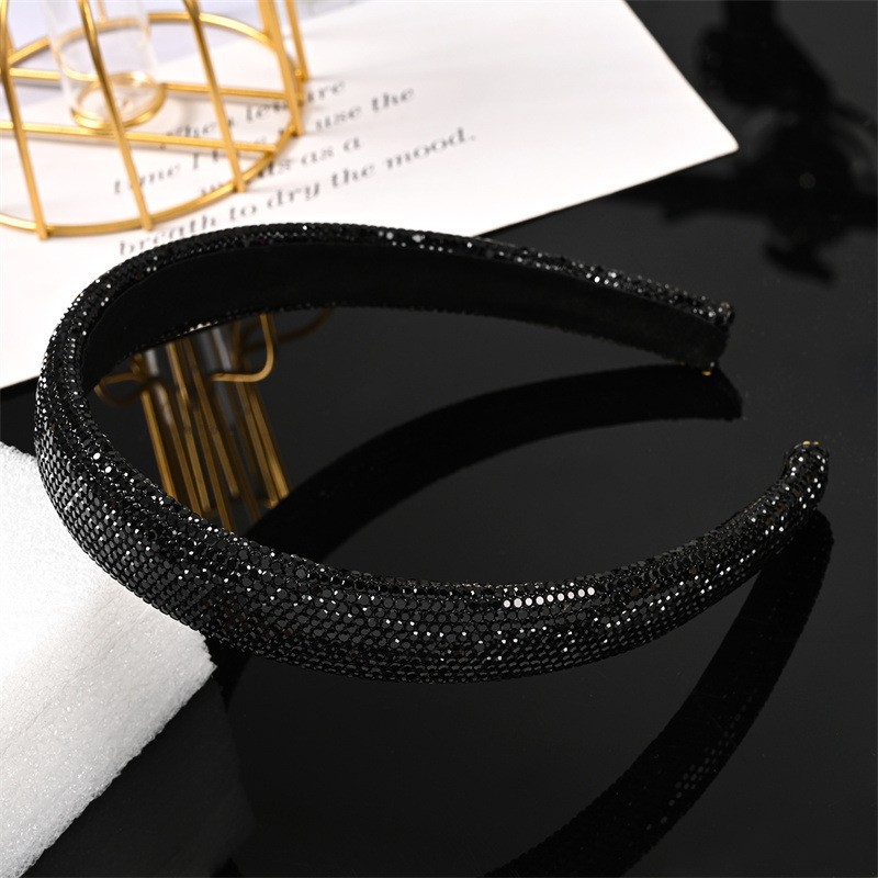 Picture of New cross-border European and American full diamond headband rhinestone sponge with net red trendy hair accessories women's hair band hair accessories