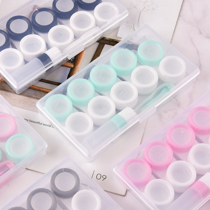 Picture of Macaron Five-Pack Contact Lens Case, Contact Lens Storage Box, Pp Box Set, Display Box with Clip, Tweezers Bottle