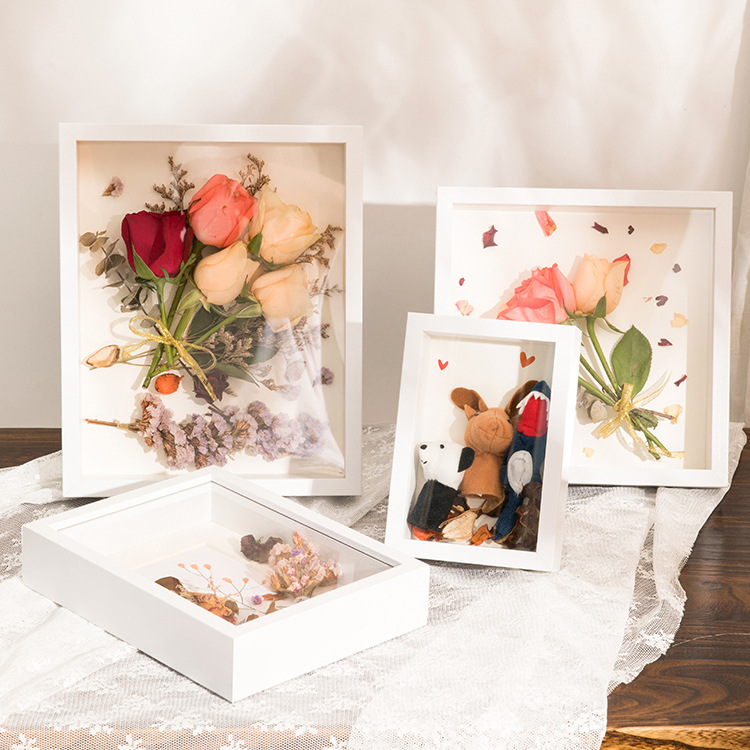 Picture of Stereo Hollow 3CM Dried Flower Photo Frame Table Creative Handmade DIY Paper Shell Frame Butterfly Specimen Mounted Frame
