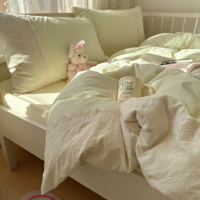 Picture of Class a French Bedding Four-Piece Set Pure Cotton Double-Layer Gauze Quilt Cover Bed Sheetss Summer Bed Bed Sheetss Dormitory Three-Piece Set 4