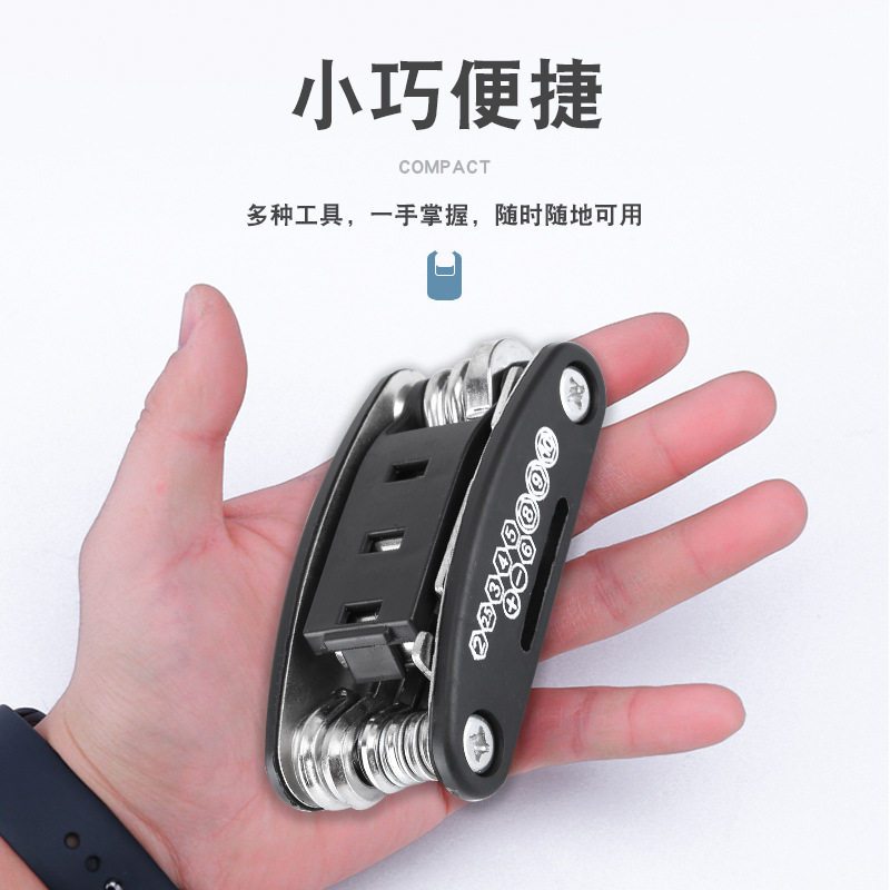 Picture of Bicycle Repair Tool Repair Combination Tire Repair Tool Multifunctional Folding Repair Tool Wrench Set