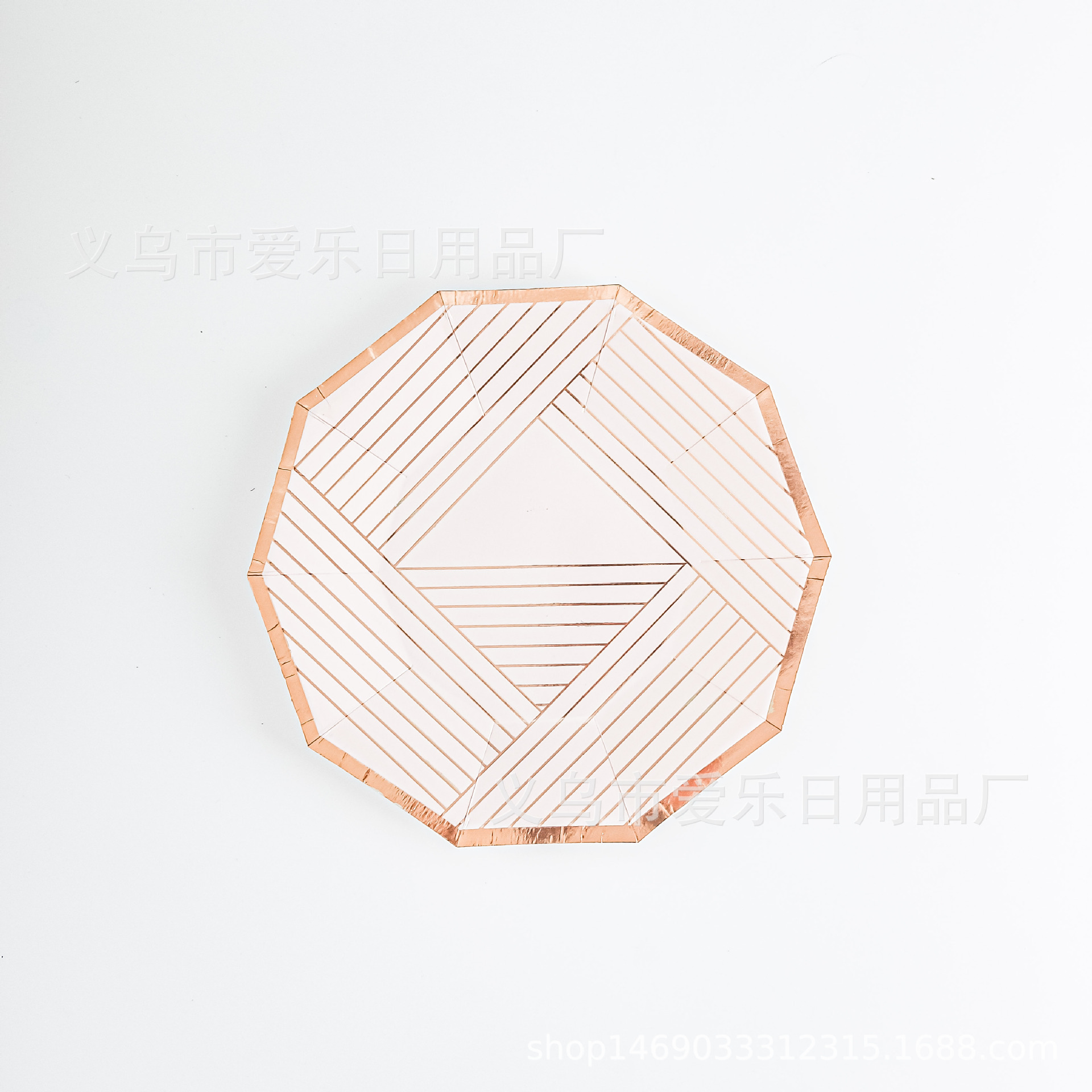Picture of New ink blue hexagonal hot stamping paper plate wedding ceremony birthday party paper cups paper towels cross-border for now