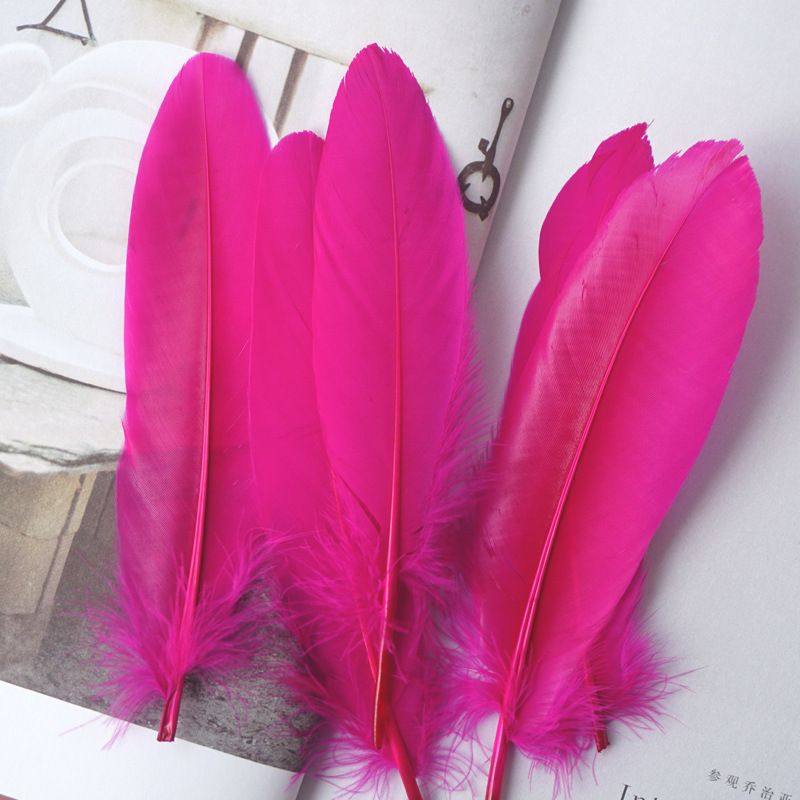 Picture of Feather color goose feather hard big floating dream catcher sunflower kindergarten handmade art class material wings decoration
