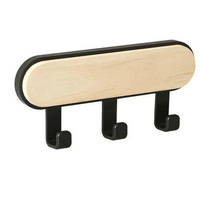 Picture of Wooden Round Head Hook Multi-Functional Household Nail-Free Sticking Hook Strong Load-Bearing Creative Hook Door Hook Hook