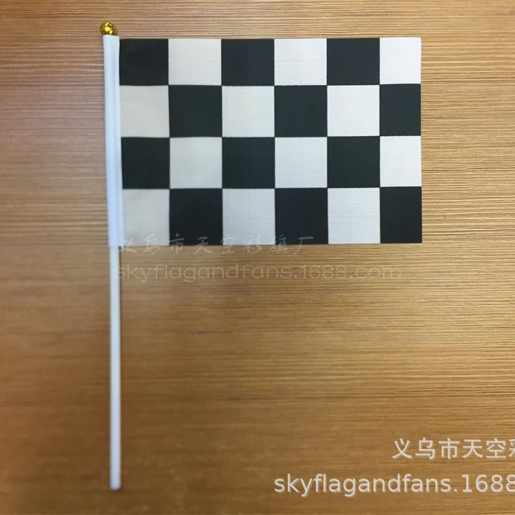 Picture of In stock F1 racing flag No. 8 black and white plaid racing hand Flag black and white plaid racing flag black and white plaid end flag