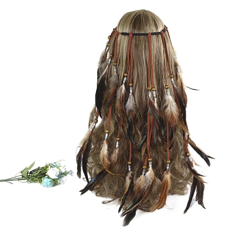 European and American Bohemian Style Peacock Feather Headband Women's Hippie Ethnic Style Headwear Hair Accessories Yiwu Wholesale Tassels