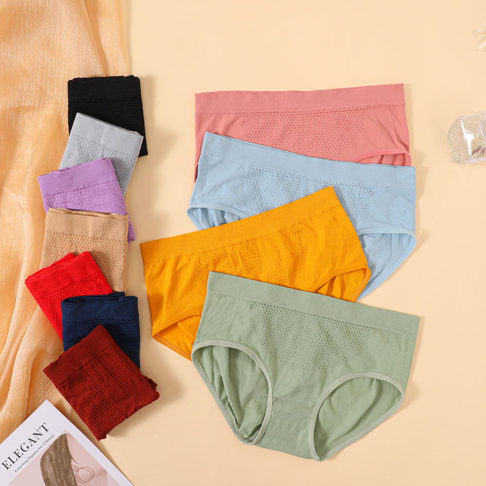 Cross-border Japanese Girl's Underwear Solid Color Women's Briefs Mid-waist Hip-lifting Underwear for Women