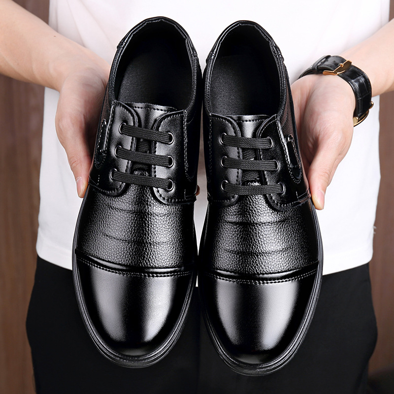 2025 Spring Office Low-Top Formal Leather Shoes Men's Business Men's Soft Leather British Style Casual Shoes Lace-Up Men's Shoes