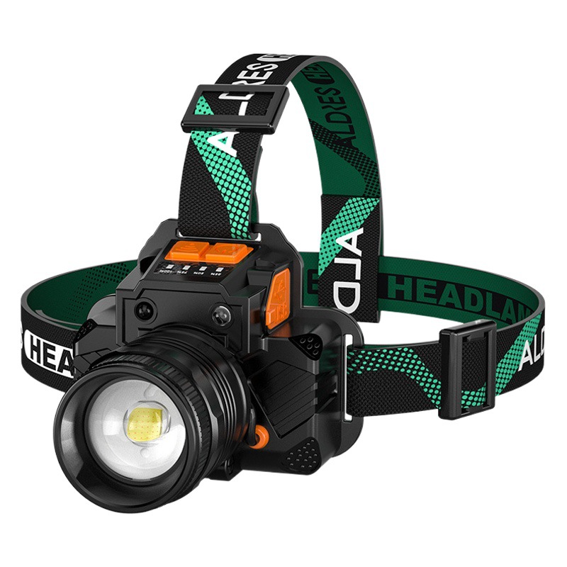Cross-border strong light laser fishing induction headlight charging super bright long-range focusing head-mounted night fishing outdoor flashlight